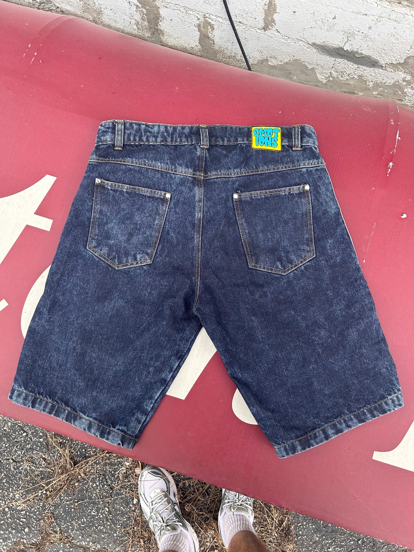 Navy Blue DE Jean Shorts